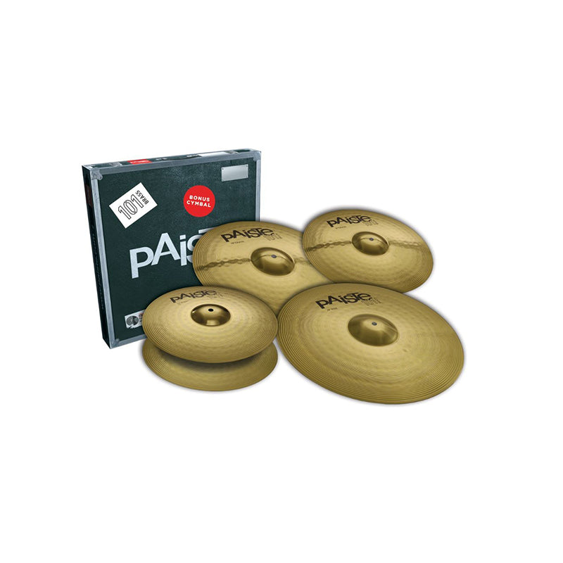 PAISTE 101 Brass Universal Set 14" Hi-Hat 16" Crash 20" Ride plus Bonus 14" Crash - CYMBALS - PAISTE - TOMS The Only Music Shop