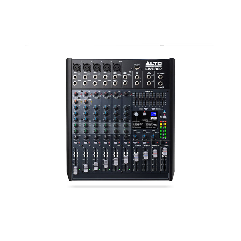 Alto Professional Live 802 Professional 8-Channel/2-Bus Mixer - PA MIXERS - ALTO PROFESSIONAL - TOMS The Only Music Shop