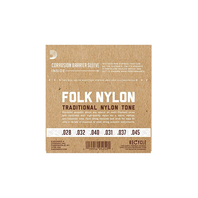 D'Addario EJ32 Folk Nylon Ball End Acoustic Guitar Strings - GUITAR STRINGS - D'ADDARIO - TOMS The Only Music Shop