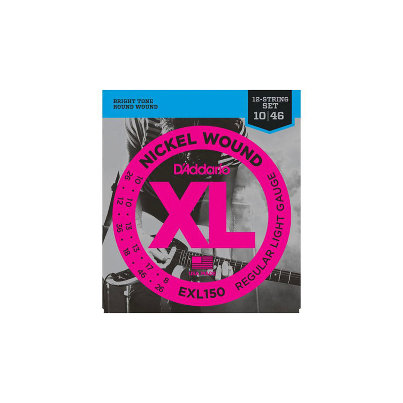 D'Addario EXL150 Nickel Wound Electric Strings - .010-.046 12-string Regular Light - GUITAR STRINGS - D'ADDARIO - TOMS The Only Music Shop