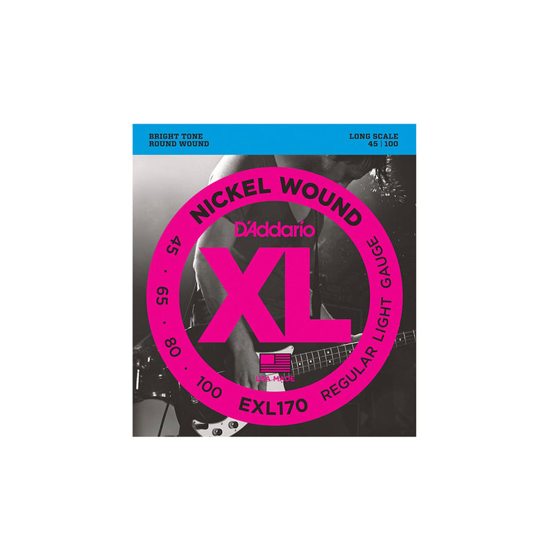 D'Addario EXL170 Regular Light Nickel Wound Long Scale Bass Strings - .045-.100 - BASS GUITAR STRINGS - D'ADDARIO - TOMS The Only Music Shop