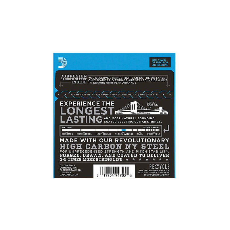 D'Addario EXP120 9-42 Coated Nickel Wound Super Light Electric Guitar Strings - GUITAR STRINGS - D'ADDARIO - TOMS The Only Music Shop