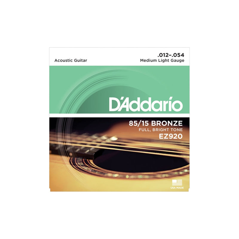 D'Addario EZ920 12-54 Acoustic Bronze Guitar Strings - ACOUSTIC GUITAR STRINGS - D'ADDARIO - TOMS The Only Music Shop