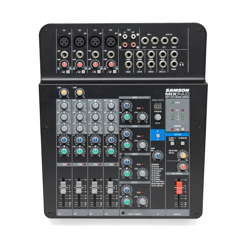 Samson SAMS-MXP-124FX Compact  12channel  Studio Mixer With USB - MIXERS - SAMSON TOMS The Only Music Shop